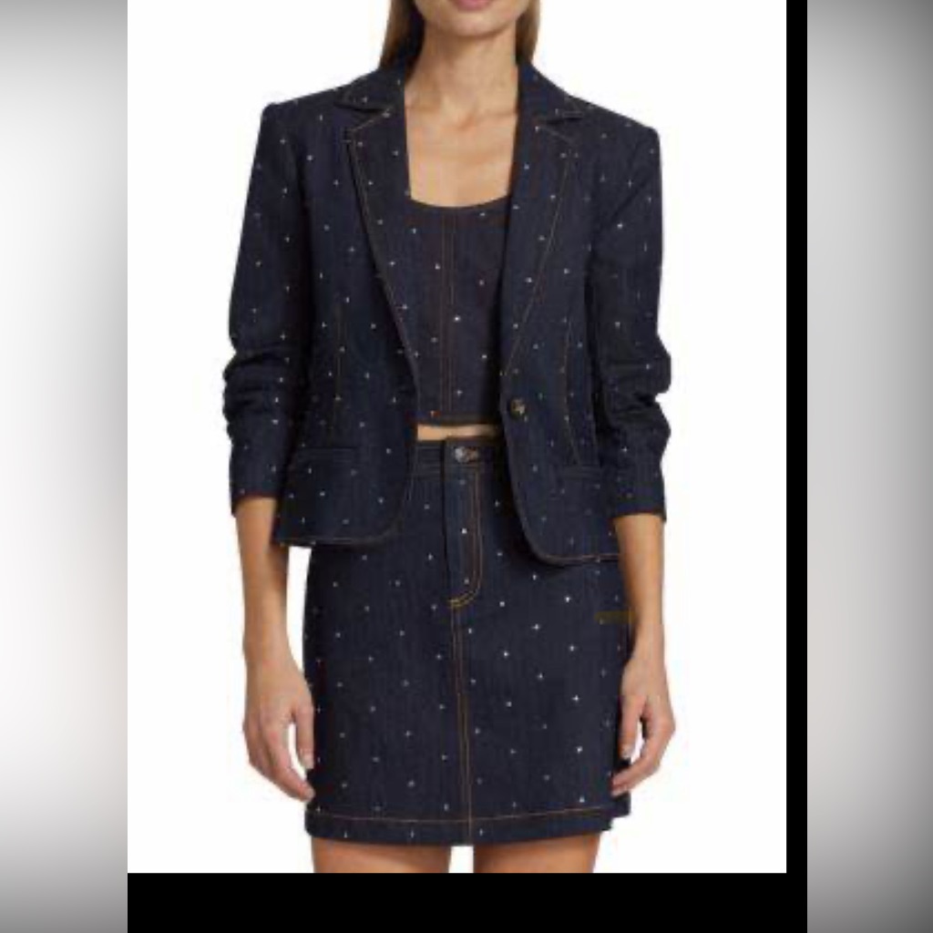 Cinq A Sept Distsy Rhinestone Jacket And Skirt